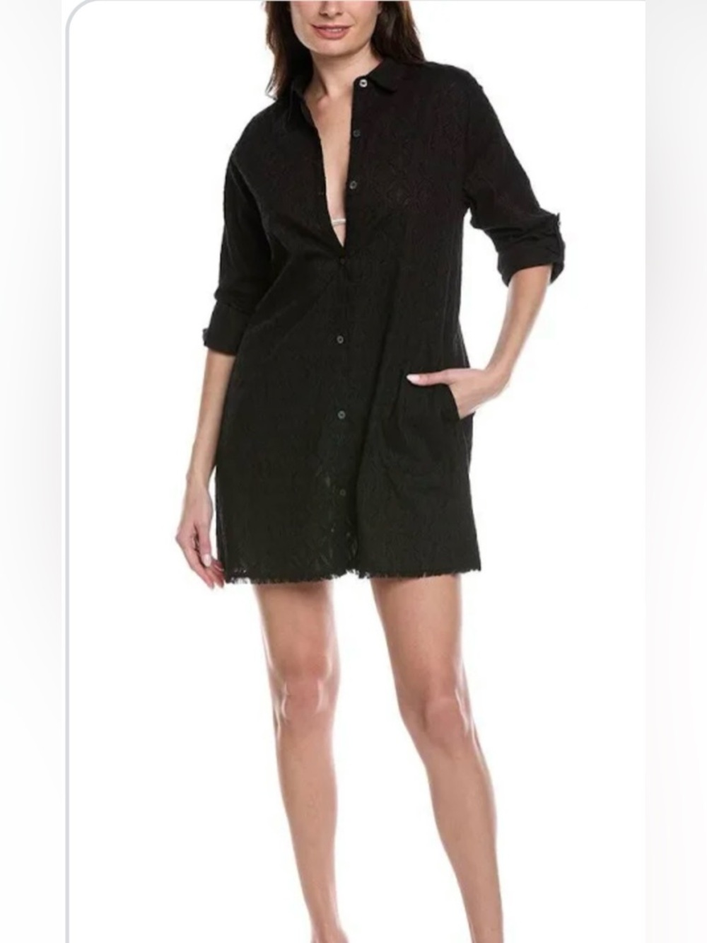 Tommy Bahama button cover up with pockets.  Large.